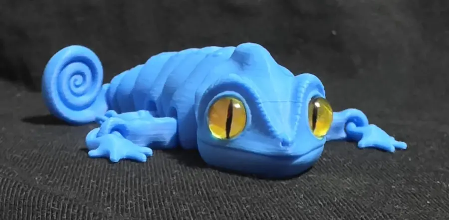 Chameleon, blue, front view