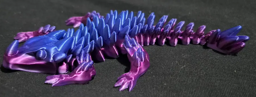 Articulated dragon, purple/blue