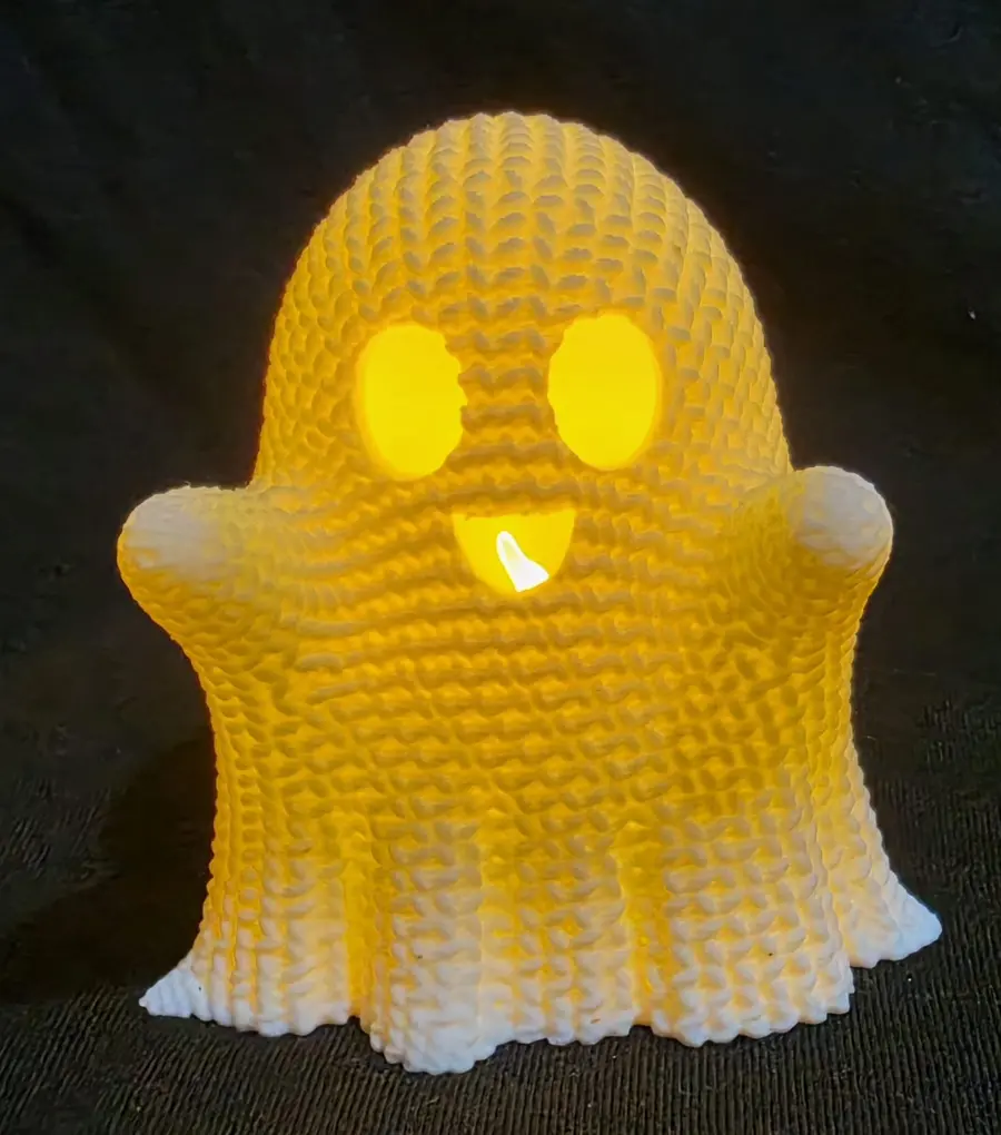 Ghost lit up from inside, warm glow