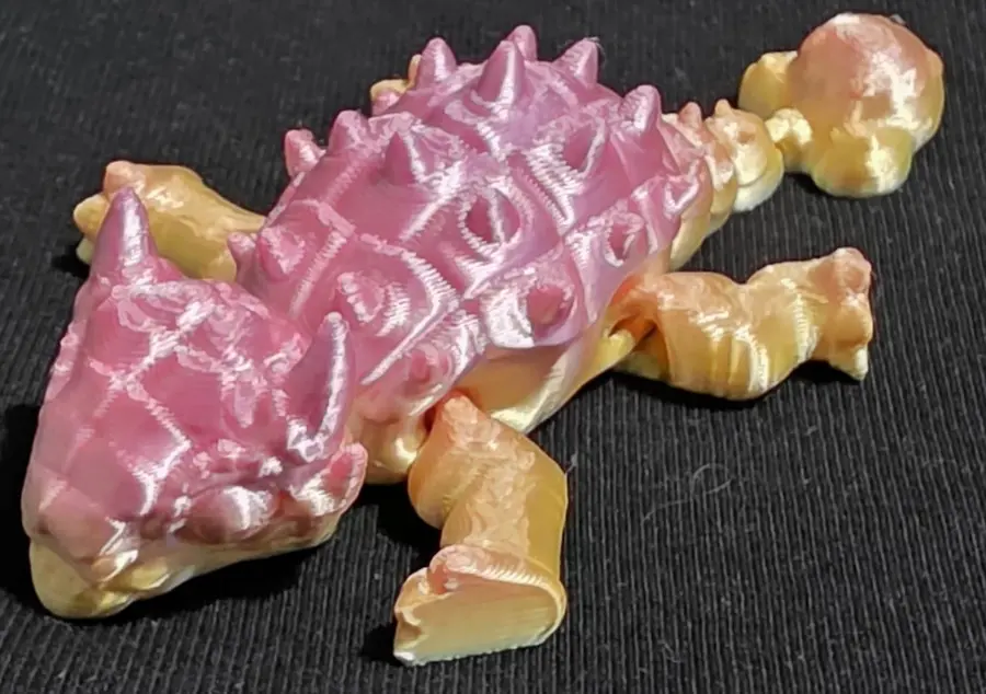 Large ankylosaurus, pink and gold