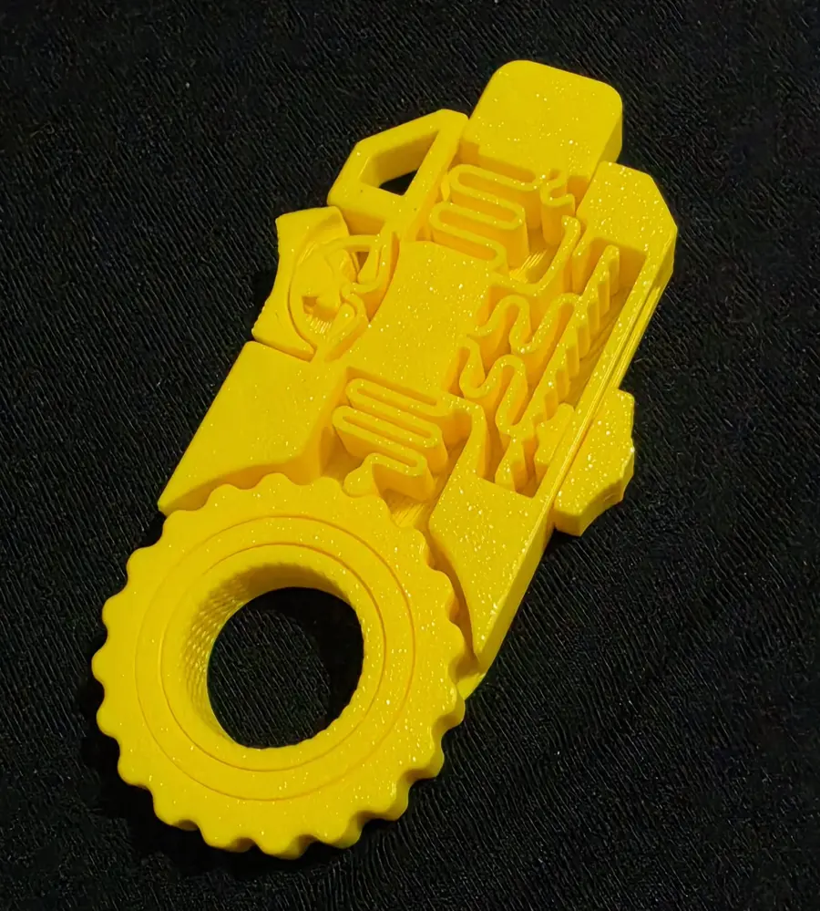 Utility Fidget, yellow glitter